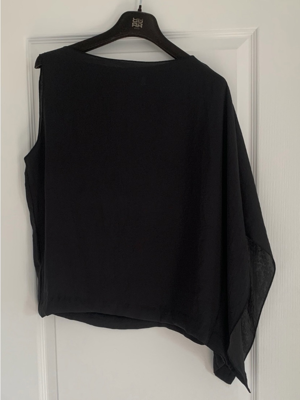 Cheap Monday SILK Black One-Shoulder Asymmetric Draped Top - Picture 2 of 5